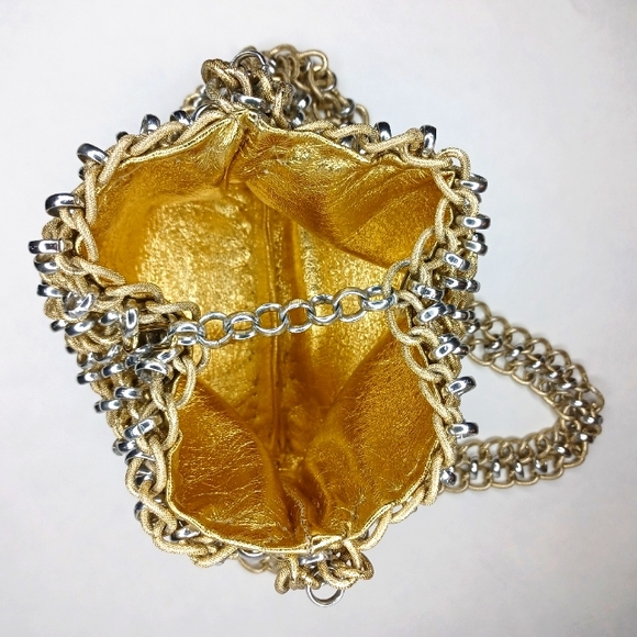 Vtg. LEWIS Imports MIXED METAL CHAIN BAG - Picture 7 of 11